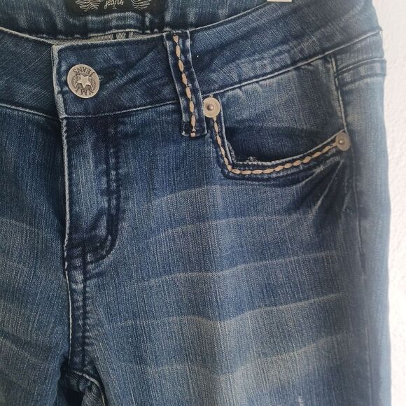 YMI blue flare leg jeans size 7 - Picture 9 of 10